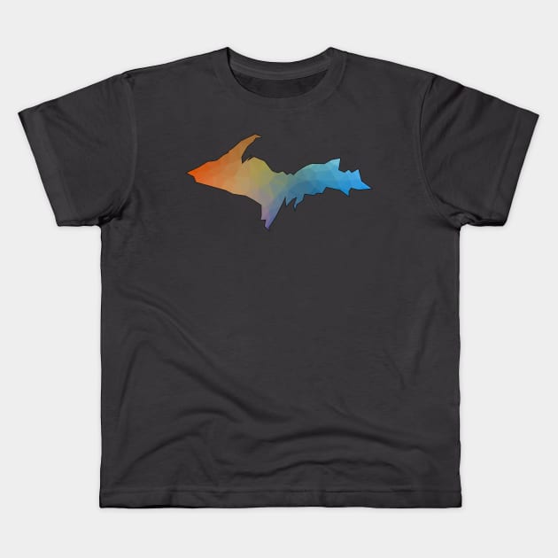 Low Poly U.P. Kids T-Shirt by Bruce Brotherton